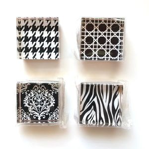 MICHAELS Zebra, Houndstooth, Bamboo Cane + Baroque Rubber Stamp Acrylic Set of 4